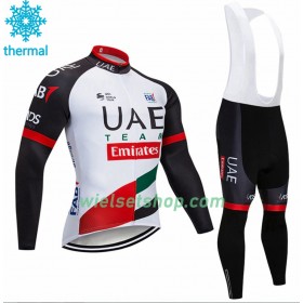 Fietskleding (Fietsshirt Lange Mouw + Lange Koersbroek) 2018 Team UAE N001 Winter Thermal Fleece